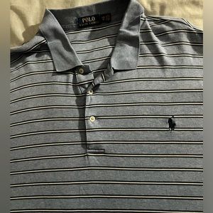 Polo Talph Lauren Men's Blue and white striped shirt sleeve shirt Size 3XL